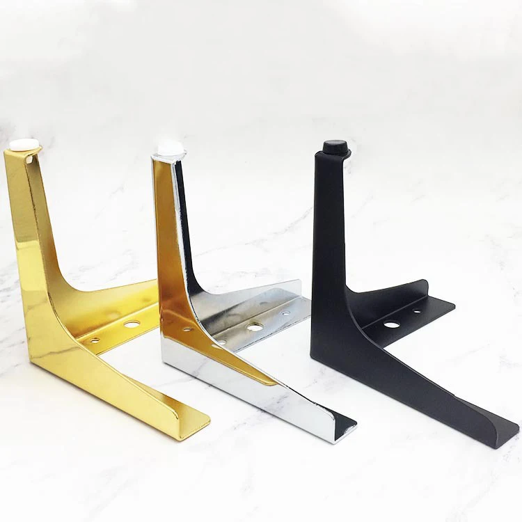 Heavy Duty Triangle Metal Sofa Replacement Legs Golden Trident Furniture Cabinet Legs