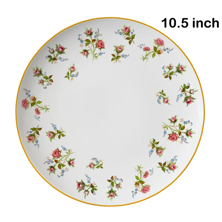 Factory Direct Countryside Style Floral Porcelain Tableware Set Dinnerware Wholesale Kitchen Plates Set