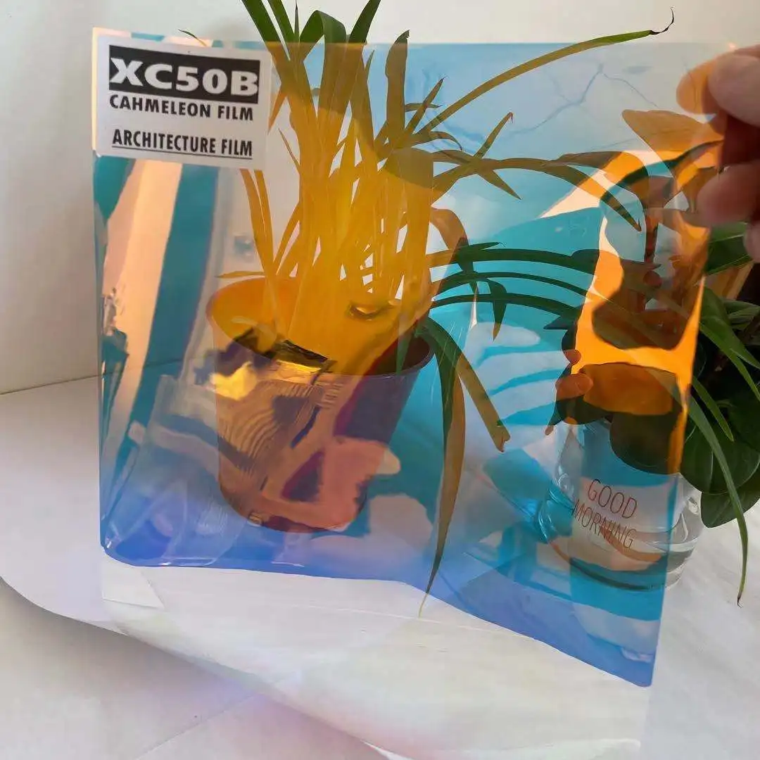 XC50B SHINNING GLASS BUILDING FILM UNIQUE STYLE BUILDING ARCHITECTURE COMMERCIAL RESIDENTIAL CHAMELEON SHINNING COLOR FILM