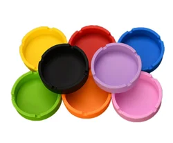 Creative can be customized logo silicone ashtray fall resistant easy to clean high temperature round ashtray