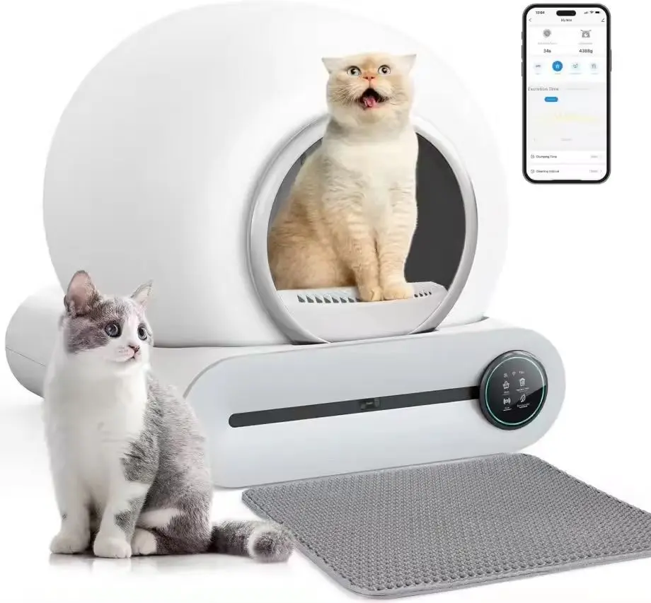 portable detachable self-cleaning litter box toilet electric smart pet furniture automatic cat litter box