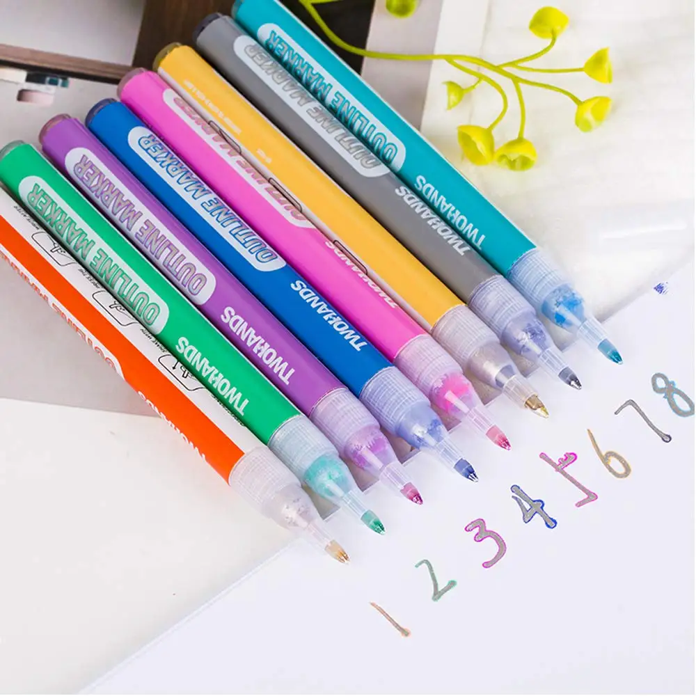 
Newest Outline Pens,YITHINC 12 Colours Double Line Outline Pens Gift Card Writing Drawing Pens for Birthday Greeting, Scrap Book 