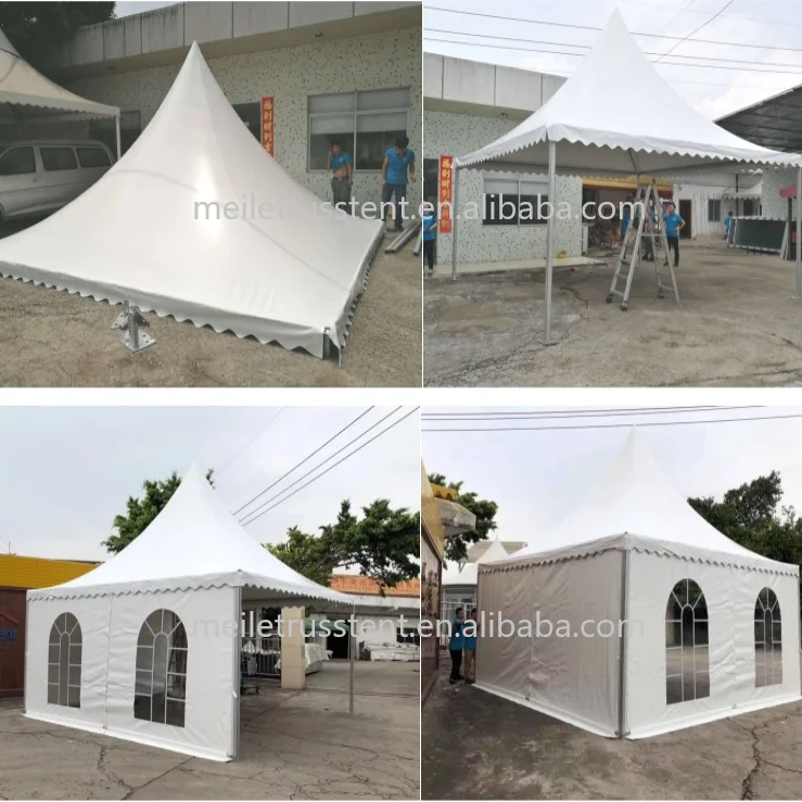 Luxury High Quality 5x5m Aluminum Frame Pagoda Tent with PVC Roof Cover Factory Price Gazebo for Outdoor Parties Printed Logo