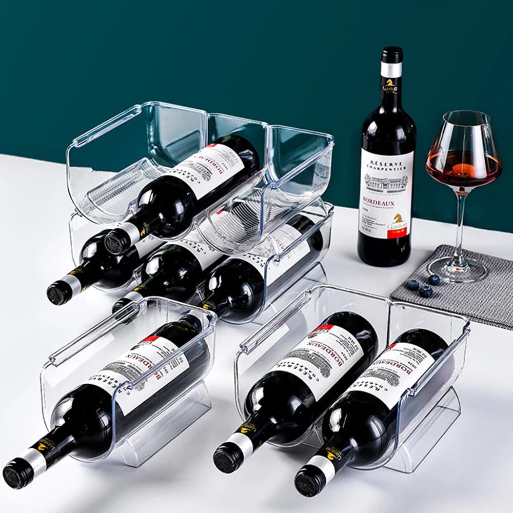 Cheap PET portable wine storage rack kitchen acrylic storage rack