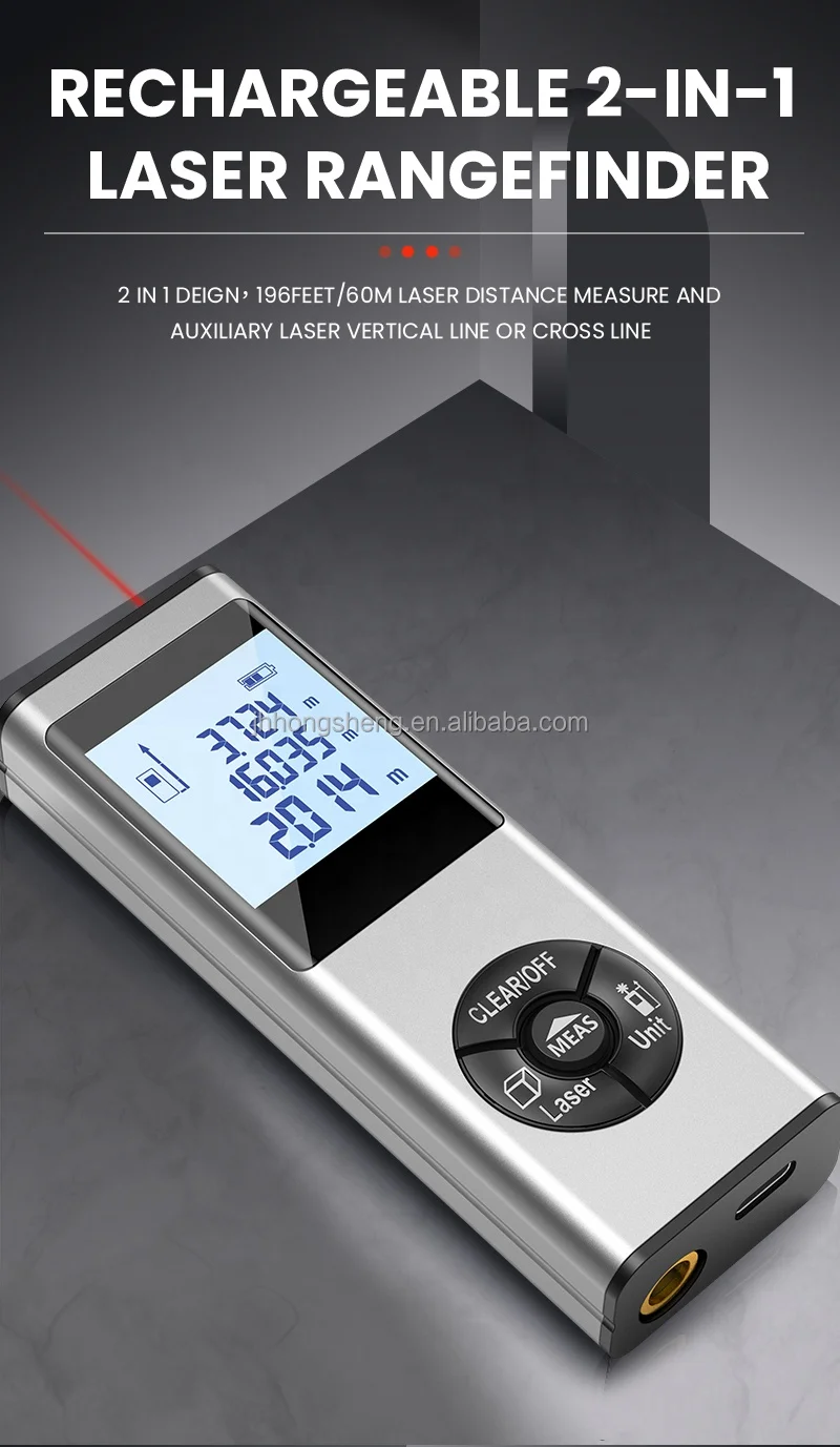 330ft 100m Laser Distance Meter Digital Handheld Mini Laser Rangefinder