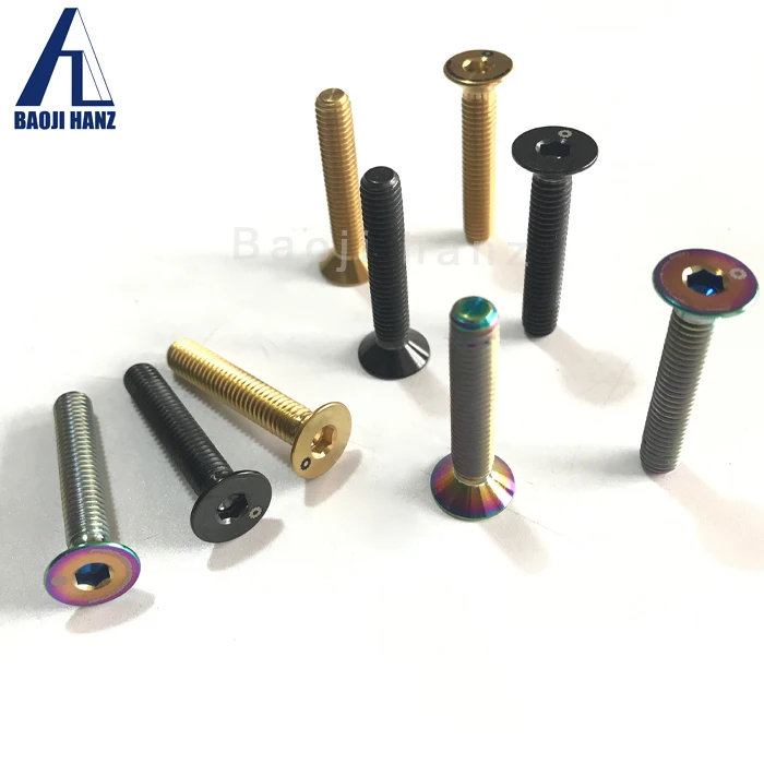 Rainbow color titanium screws for bicycle and motorcycle