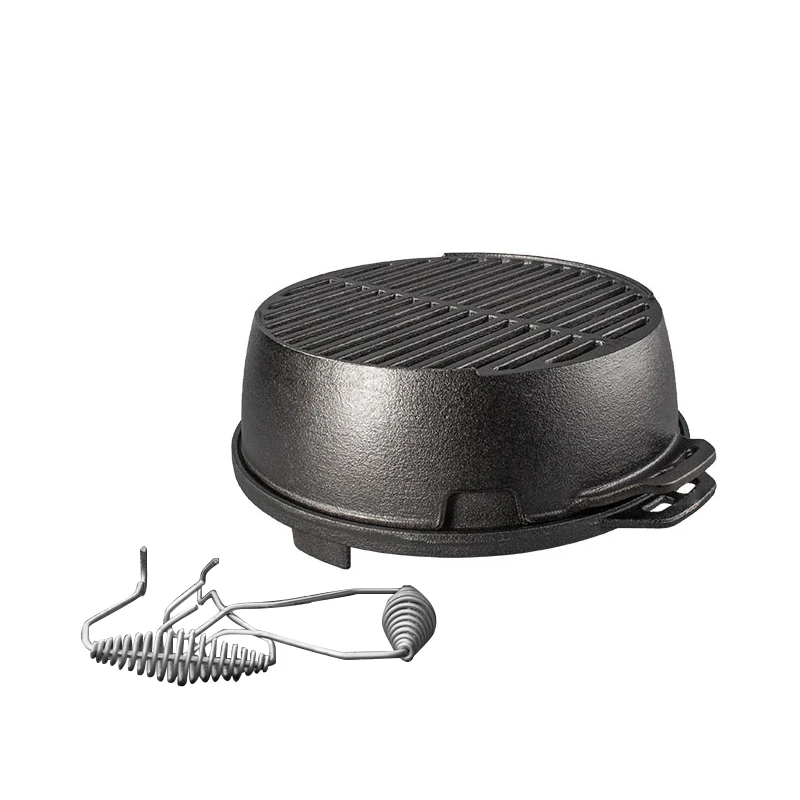 Cast iron round hearth charcoal stove Old home multi-function barbecue stove/cheap 22cm/26cm Camping outdoor roasting pan