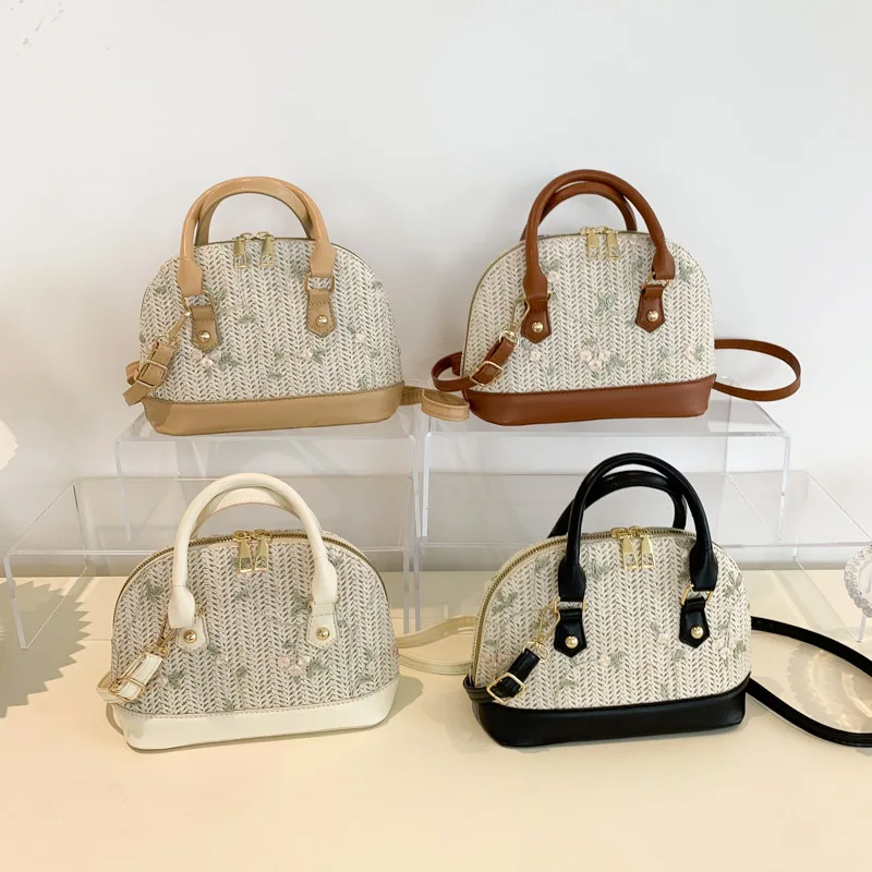 2023 summer new trend portable shell handbag casual wholesale straw new hand bags 2023 high quality