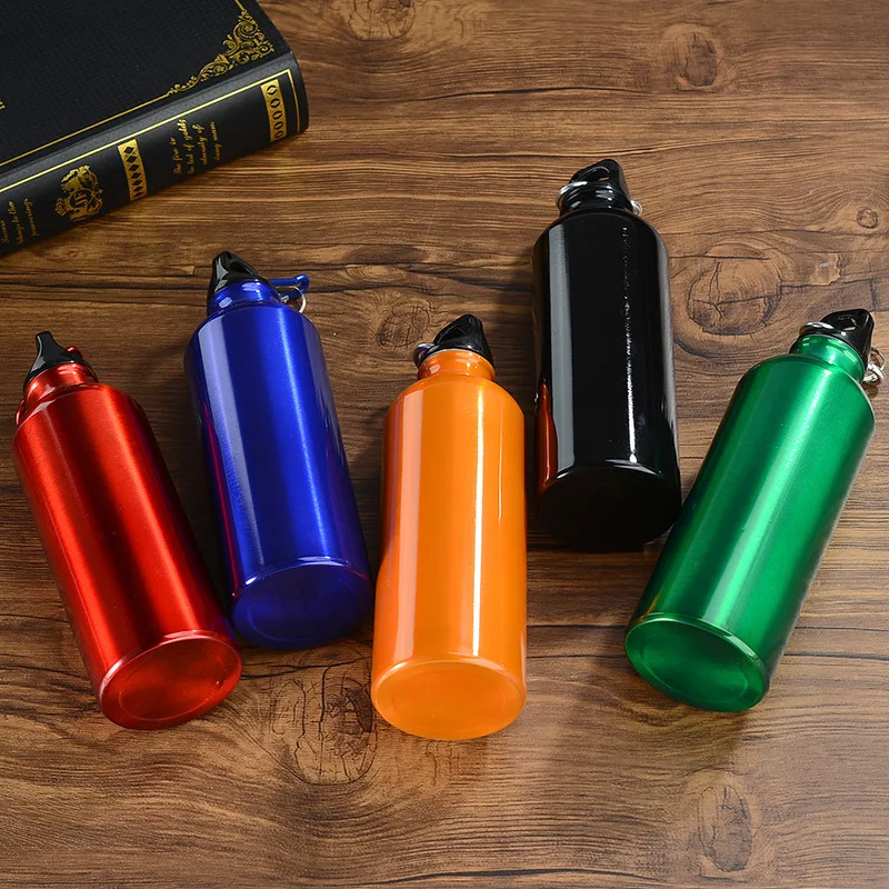 New Custom Logo Portable Stainless Steel Insulated Water Cup Single Wall Aluminum Sports Bicycle Water Bottles With Carabiner