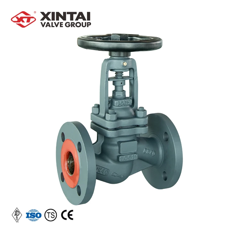 XINTAI Professional Valve Supplier J41H-40P DN40 Cast Steel DIN Bellow Globe Valve with Handwheel