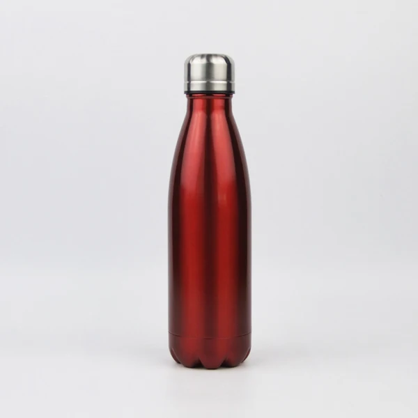 
2019 Hot Sales 500ml/17oz matte black white stainless steel vacuum insulated cola shaped chilly water bottle thermos 