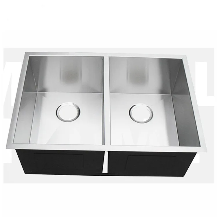 304 Stainless Steel Kitchen Sink  Corrosion resistant and Rust proof Double Basin with Large Drainage and Thickened Panel