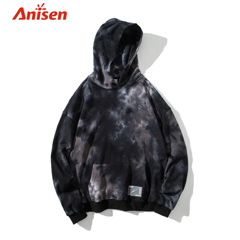 Wholesale Oversized Quarter Zip Streetwear Hoodie, Men Custom Windbreaker Windproof Hoodies Tie Dye Pullover