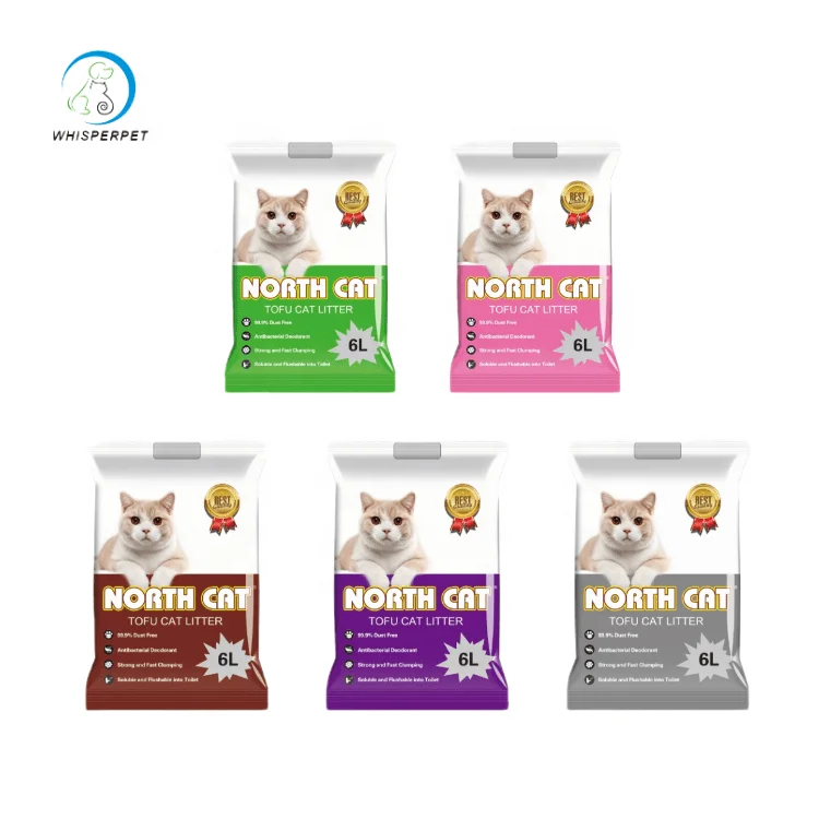 Oem Eco Friendly Flushable Soybean Tofu Cat Litter Made of Soy Fiber