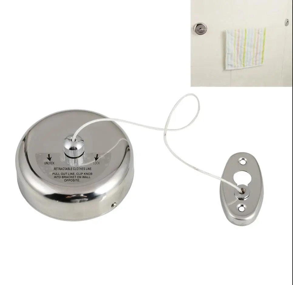 Retractable Clothesline 304 Stainless Steel Durable with Heavy Duty Adjustable Rope Shower Clothes Line for Outdoor and Indoor