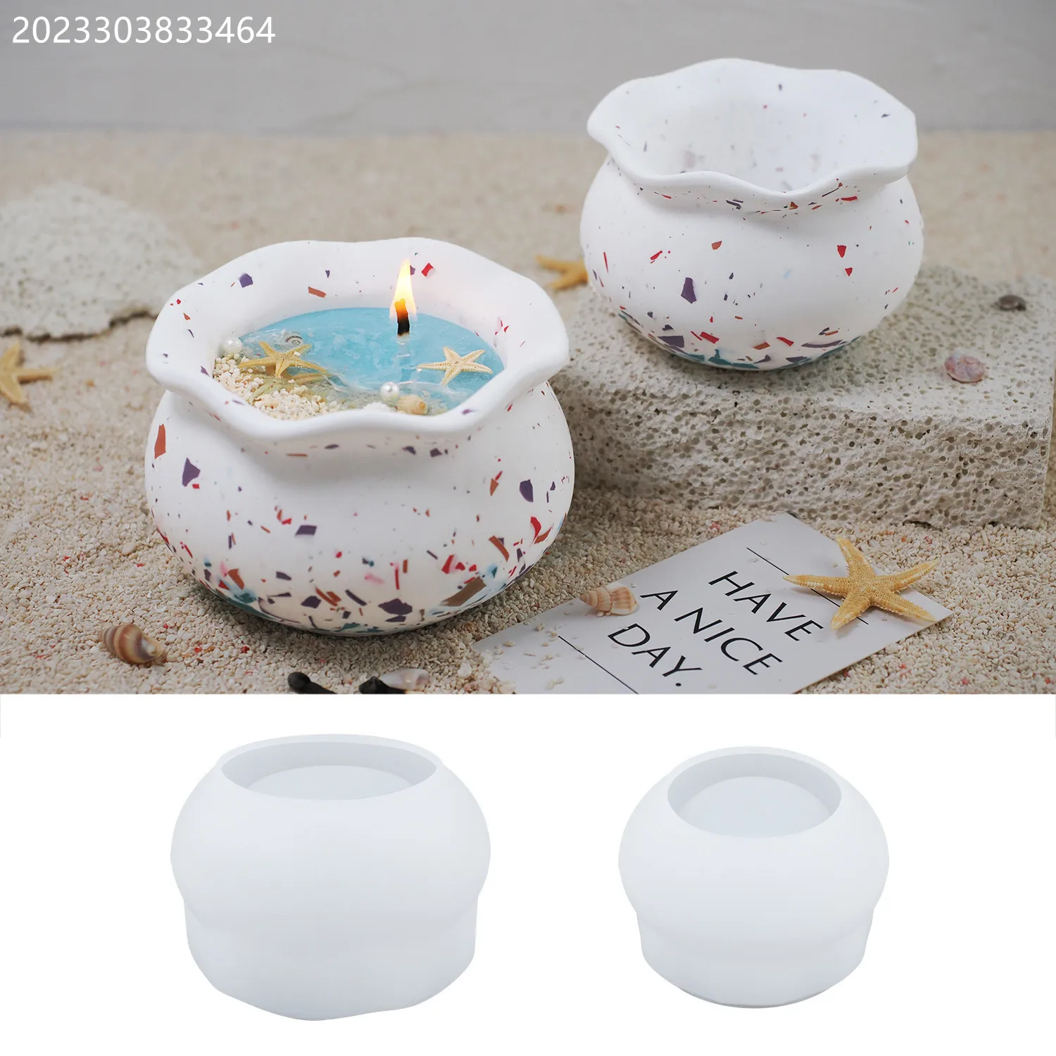 DIY Handmade Gypsum Cement Aromatherapy Candle Cup Fish Tank Flower Face Cup Mirror Face Silicone Mold Creative Decoration
