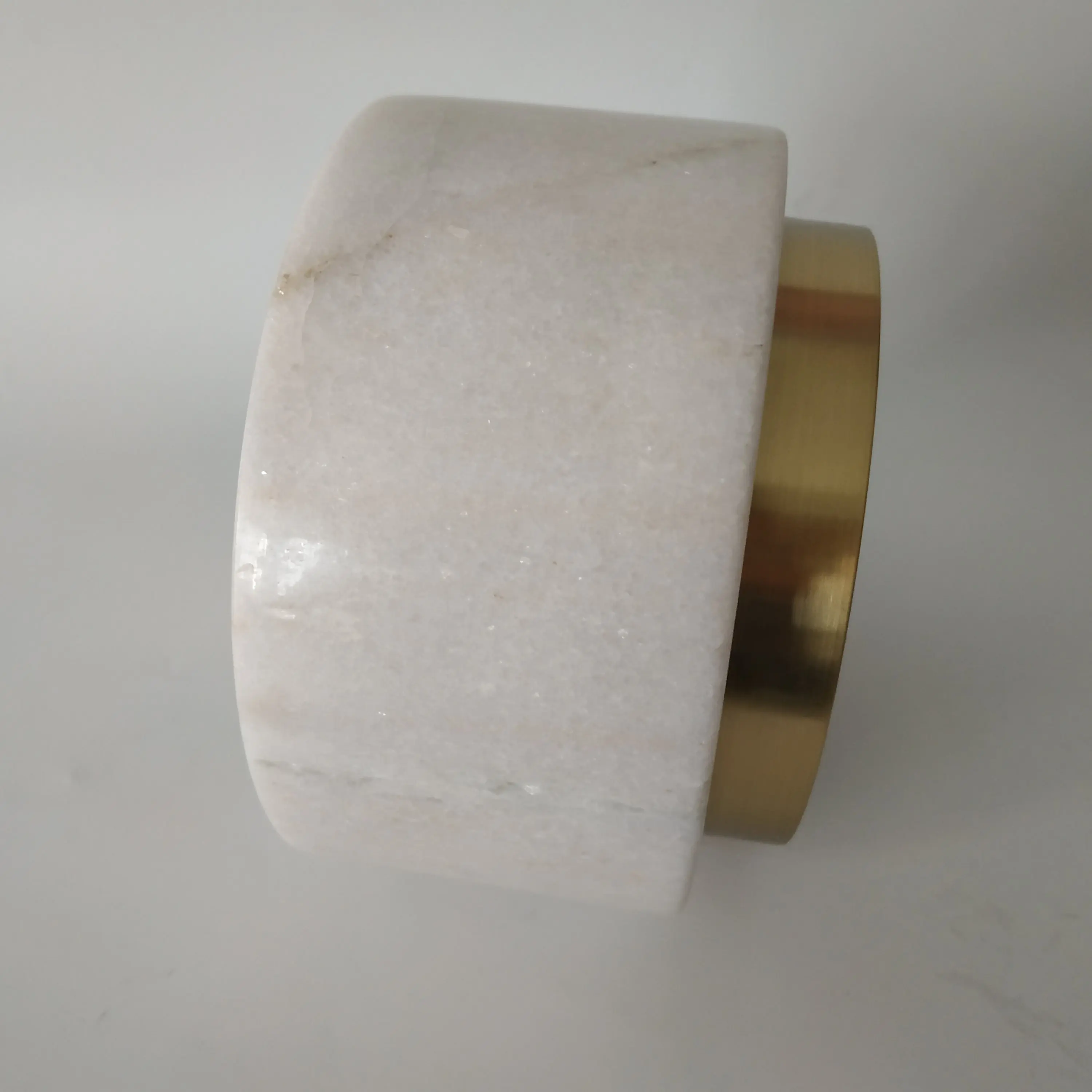 
white Marble Mortar and Pestle with copper base size 14*8 cm 