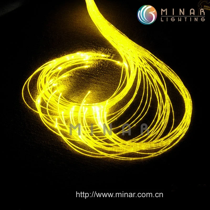 0.75mm PMMA side glow sparkle spot lighting optical fiber with clear sheath for waterfall curtain