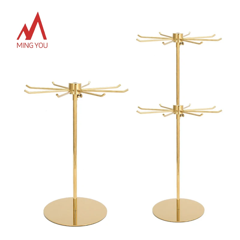 Металлическое вращающееся Ожерелье Органайзер для браслетов Подставка для ювелирных изделий многоцелевой держатель для брелков стеллаж