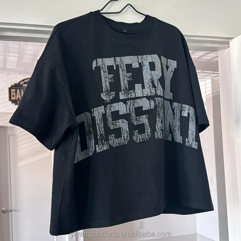 Summer High Quality Cotton Drop Shoulder Streetwear Tshirts Graphic Oversize Heavyweight Custom T Shirt For Men