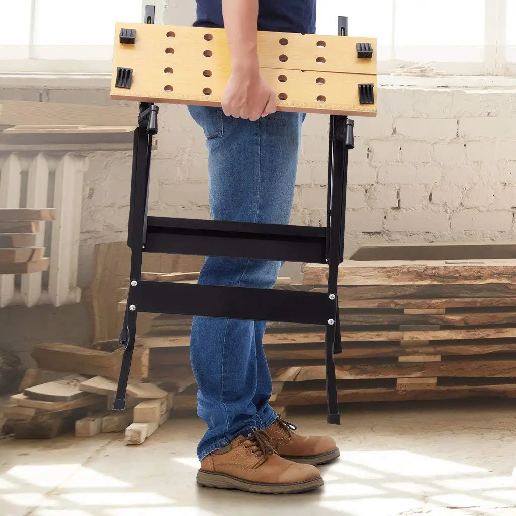 High Load Capacity Portable Clamping Saw Horse Work Bench