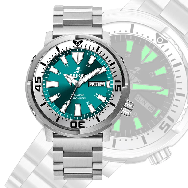 Customized Logo Mechanical Sapphire Crystal Nh35 Diver 200m Waterproof Low Moq Watch