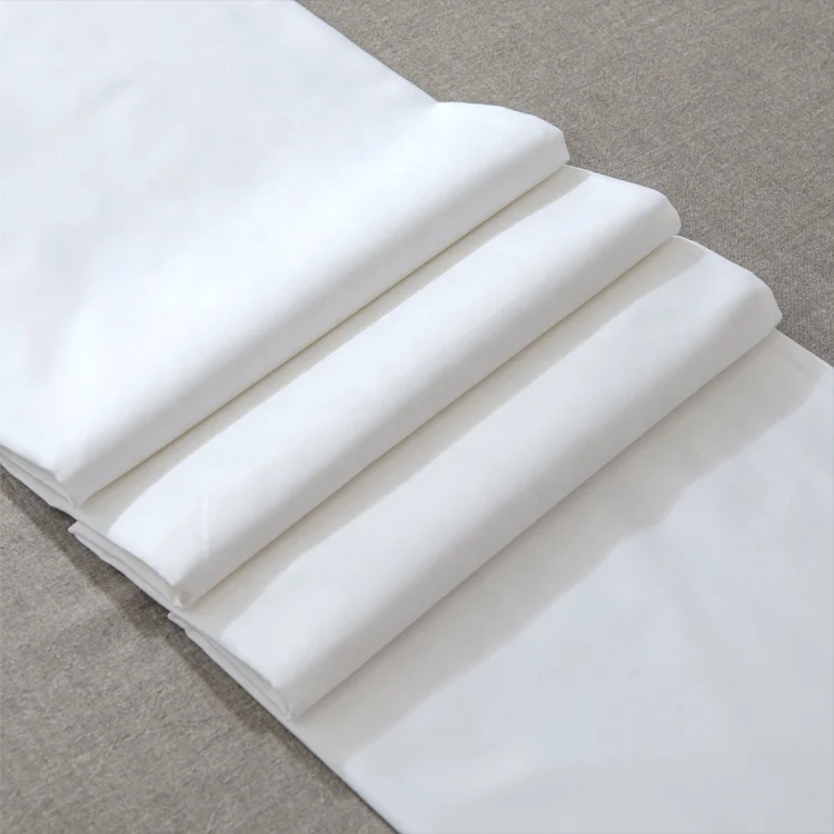 100% cotton 200TC 40*40 110*90 bleached white mercerized fabrics for bedding