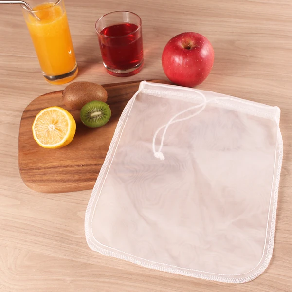 
BOSI Nylon Nut Milk Bag 200 Micron 10inch * 12inch COLD BREW COFFEE BAG Commercial Grade REUSABLE ALL PURPOSE Food Strainers 