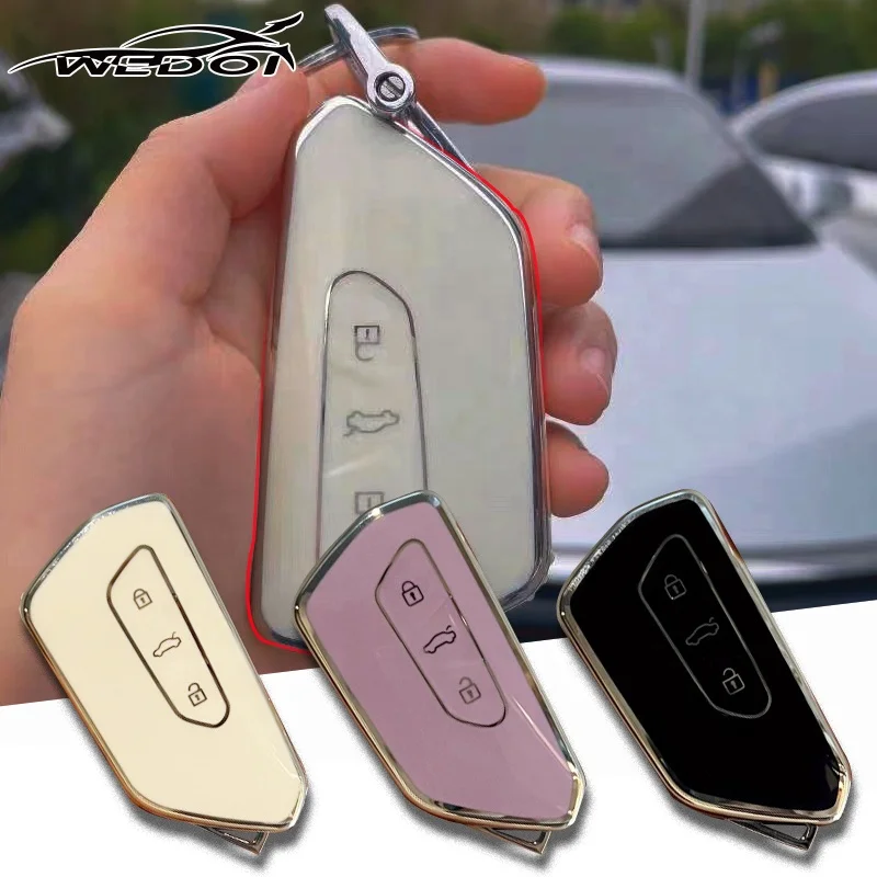 Hot Soft TPU Key Fob Cover For VW ID.4 ID.6 Button Smart key Cover Car Key Case Holder For Volkswagen ID.4 Accessories