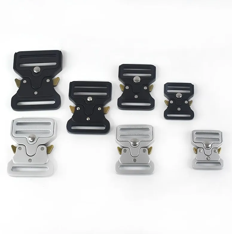 20/25/33/38/45mm Quick Side Release Metal Strap Buckles Webbing Bags Luggage DIY Sliver Quick Release Buckle For Dog Collar