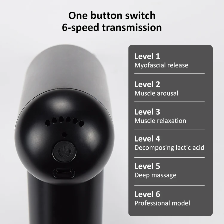 Handheld Deep Tissue Muscle Vibration Percussion Muscle Massage Gun New Design 6 Speed Body ABS Plastic Skg Mini Massage Gun