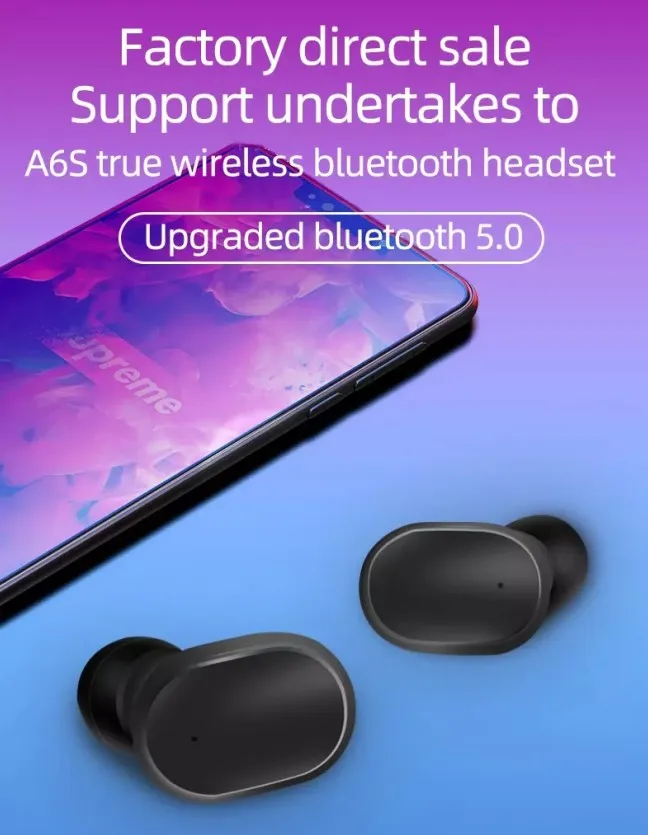 2023 new product hot sell cakes A6S noise cancelling mi 2 basic true wireless earphones earbuds