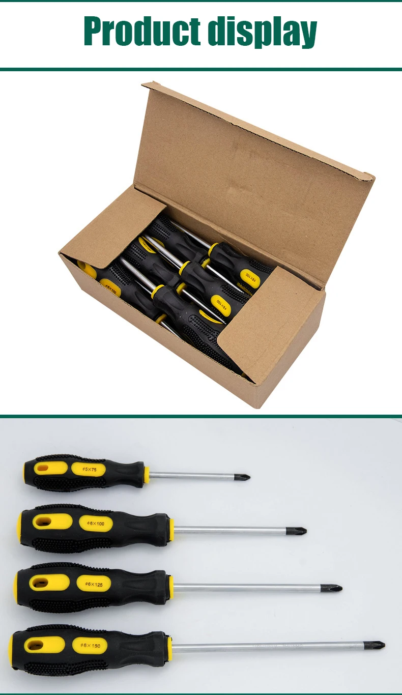 Industrial hardware custom screw driver portable pocket mini flat slotted phillips magnetic screwdriver set hand tool
