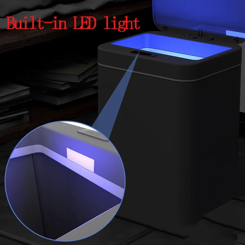 14L Slim smart sensor trash can electric automatic plastic garbage bin office kitchen home rubbish dustbin