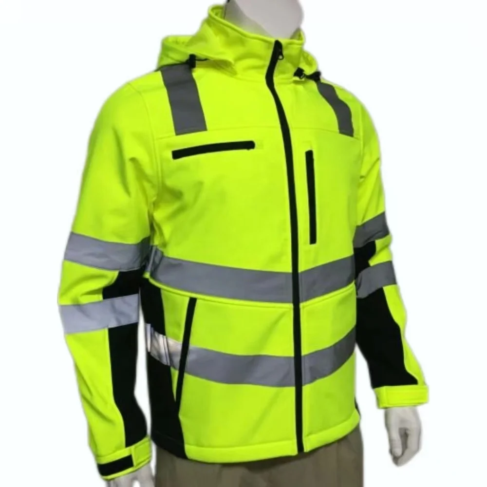 Custom Long Sleeve Orange Construction Jackets Safety Life Jacket Safety Jackets Reflective Work Waterproof