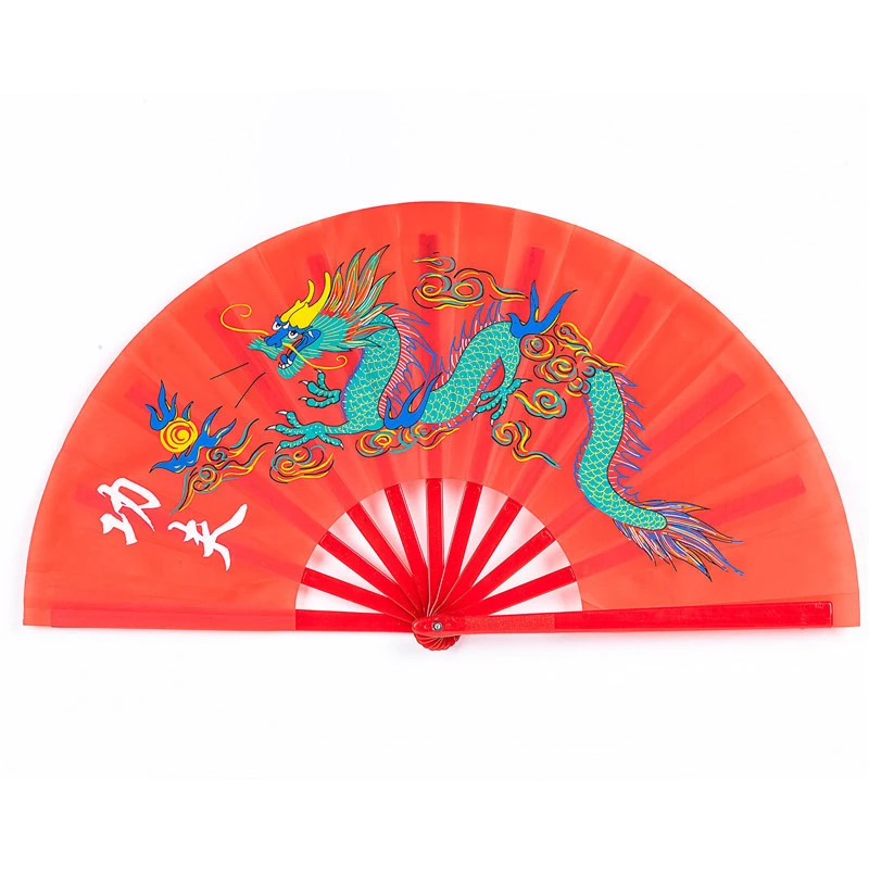 China traditional kung fu fans plastic fan rib tai chi fans dragon martial arts performance fans