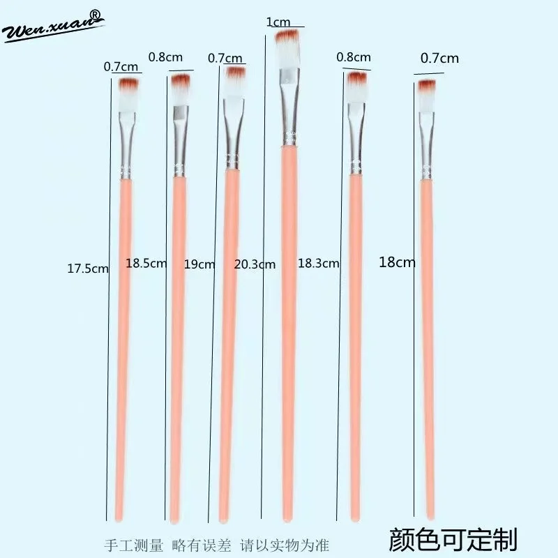 6-Pack Macaron Color Series Acrylic Watercolor Gouache Painting Brush Set Nylon Hair With Plastic Wood Handle