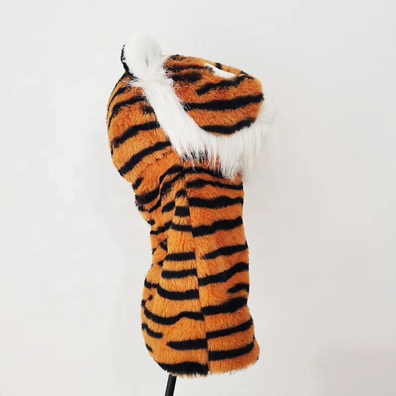 Life-like soft novelty golf club covers Fits fairway woods hybrids and putter Golf Driver Tiger Animal Golf Driver Head covers