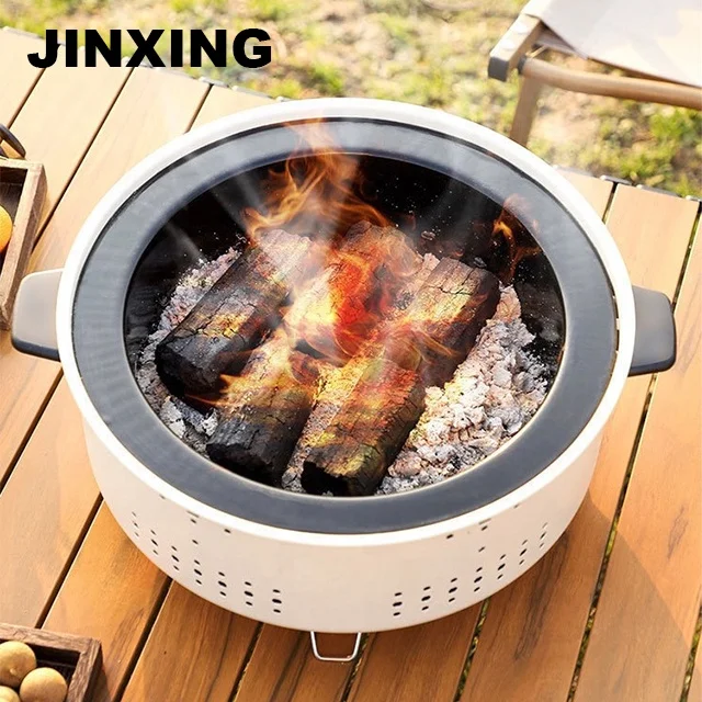 Charcoal BBQ Grill Portable Camping Stove Mini Portable Charcoal BBQ Oven for Outdoor Camping Garden Tea Cooking