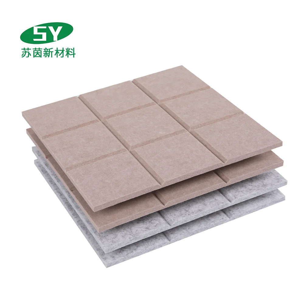 Customized Thickness High Density Grooved Panel Sound Absorption Polyester Fiber Acoustic Panel