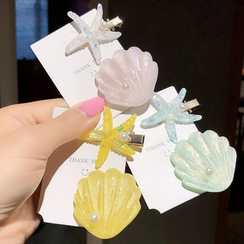 Girls Hairclip Wholesale Lovely Seashell Starfish Hair Clip Set