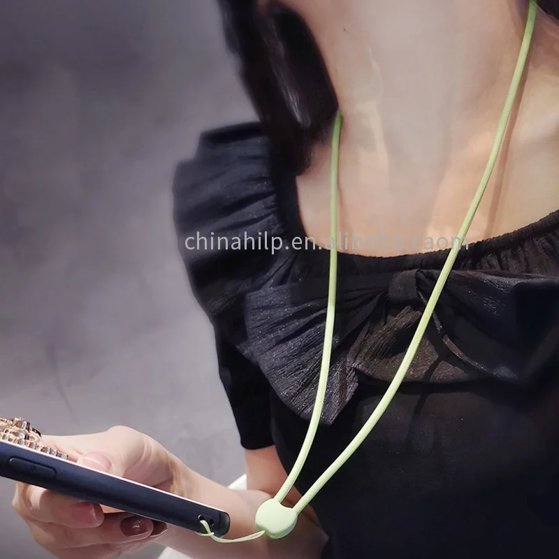 Promotional Soft Silicone Phone Hanging rope Neck Strap Lanyard