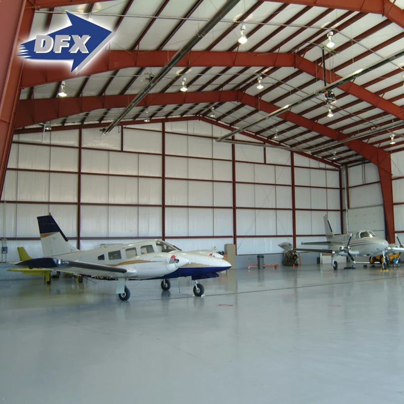 Prefabricated  steel structure building kits wroshop warehouse  aircraft  hangar metallic for sale