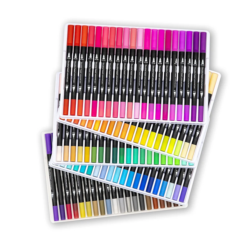 Stromer Manufacturer Oem Customer Logo 12 24 36 48 60 80100 Colors White Water Color Brush Pen Brush Drawing Set Water Color Pen