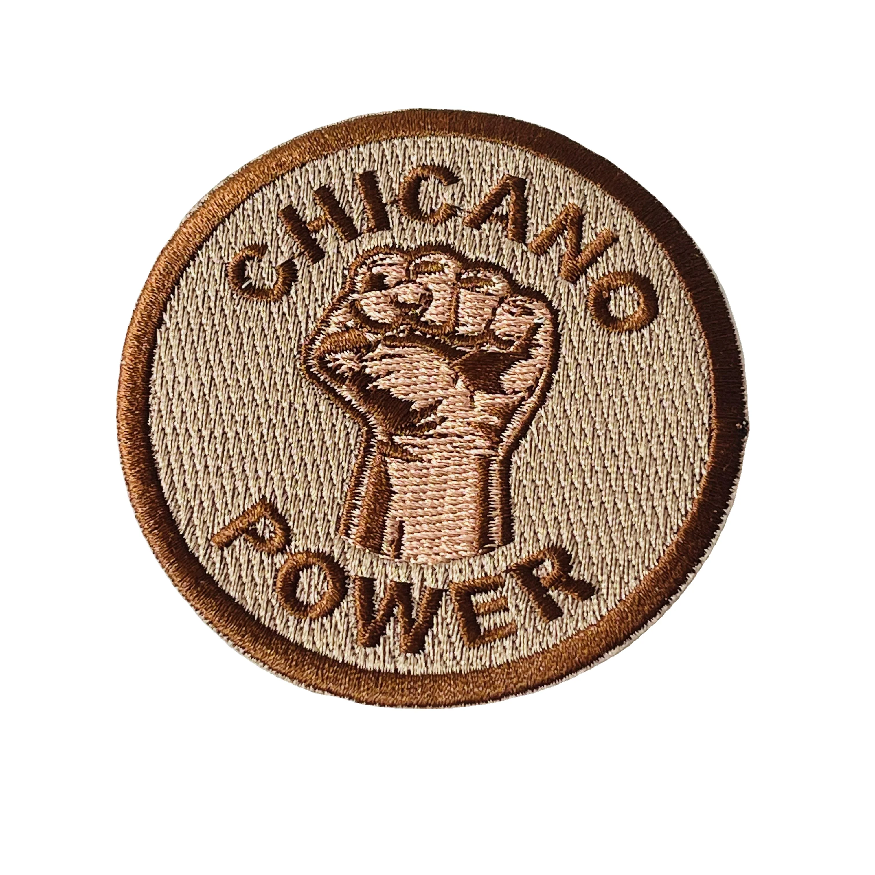 Пользовательский 1960s / 70s мексиканский Американский политический патч «CHICANO POWER» утюжок на липучке