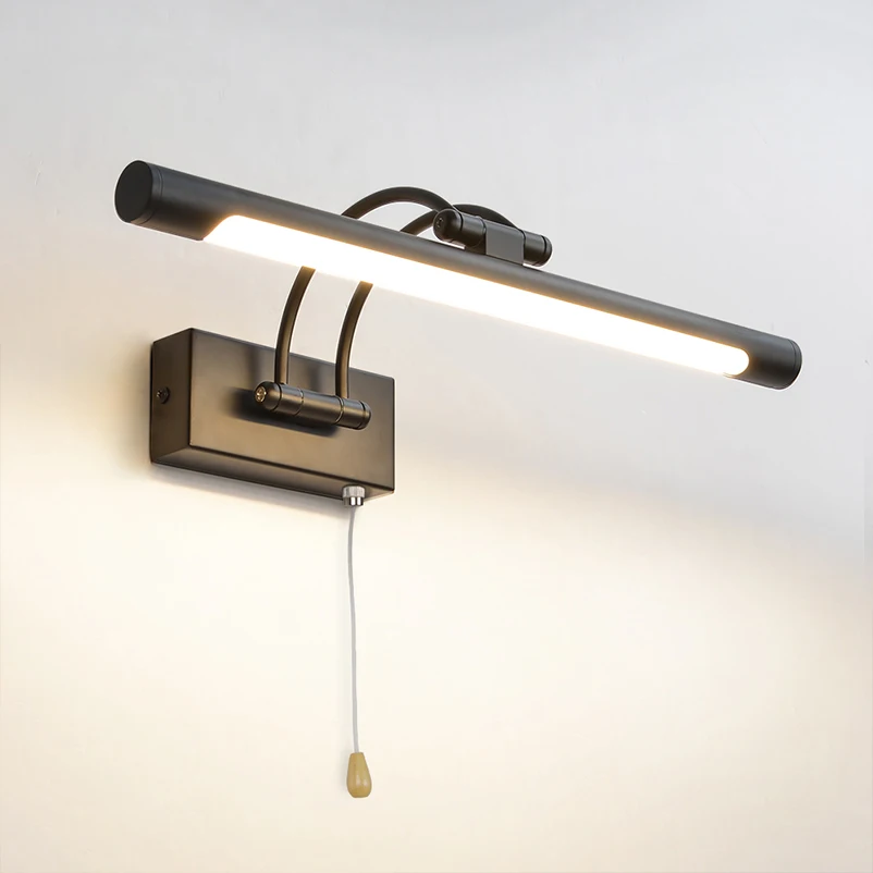 Bedroom 16W Home Hotel Stair Art Deco Black Wall Pull Switch Swing Arm Picture Lighting