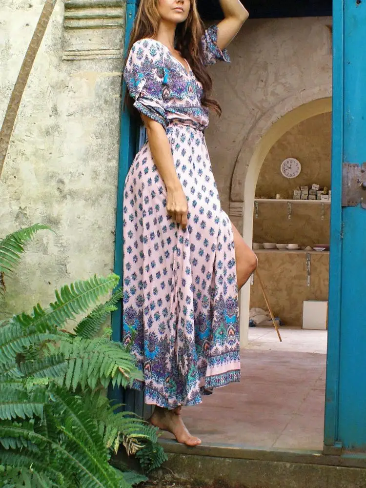 
Wholesale Women Fashionable Bohemia Style Vacation Dress 