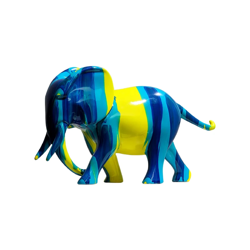 Trendy Style Popular Colorful Ceramic Elephant Figurine For Gift Sets Interior Animal Sculpture For Home Decoration