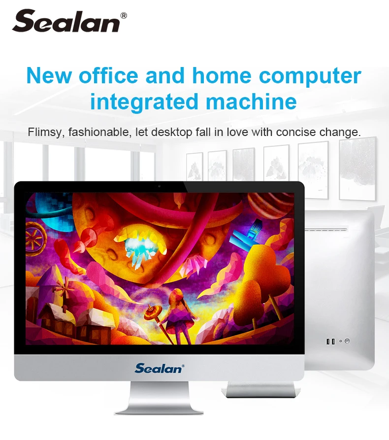 SEALAN aio computer P 23.8inch i5 3320 RAM 4G SSD 120G pc all in one build in speaker wifi mouse keyboard monoblock pc