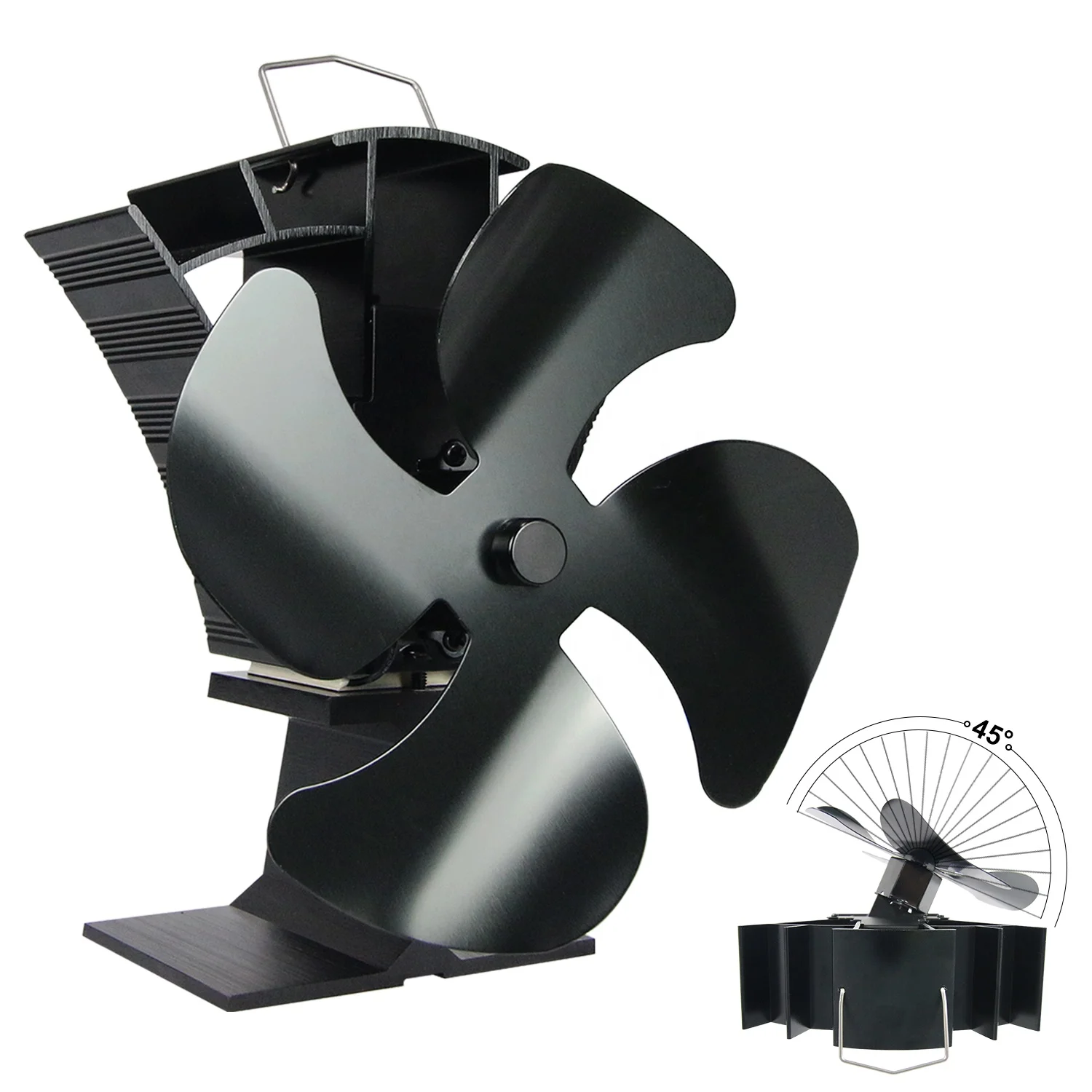 Oscillating Wood Stove Fan Fireplace Fan for Warm Air Saving Furnace Air Blower for  Wood log Burner